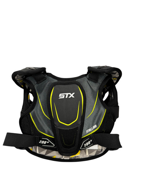 Vist Large View of Product Image Which is Used STX 200+ Lacrosse Shoulder Pads Black SM