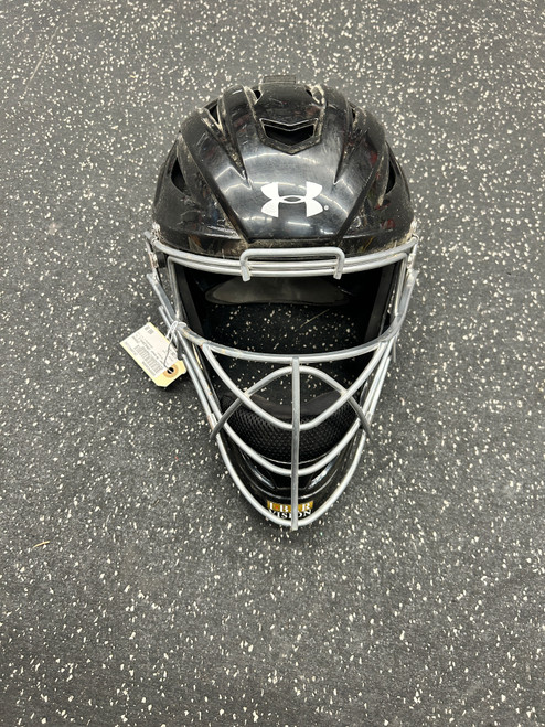 Vist Large View of Product Image Which is Used Under Armour UAHG2AVS-1 7-7 1/2 Catchers Helmet w/Mask Black One Size