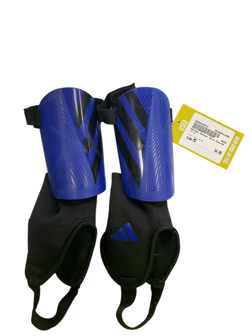 Vist Large View of Product Image Which is Used Adidas Soccer Shin Guards Junior Navy Blue MD