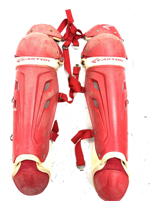 Vist Large View of Product Image Which is Used Easton MAKO Catchers Leg Guards Red Adult