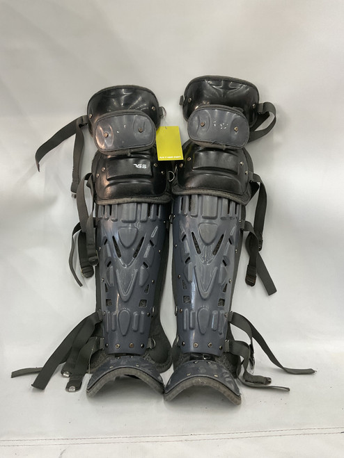 Vist Large View of Product Image Which is Used Rawlings VELO 2.0 SHINS Catchers Leg Guards Black Adult