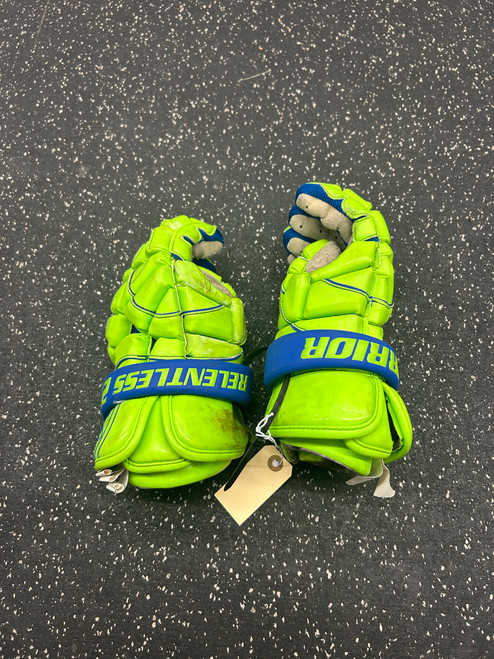 Vist Large View of Product Image Which is Used Warrior MD4 Lacrosse Gloves Mens Green 13"