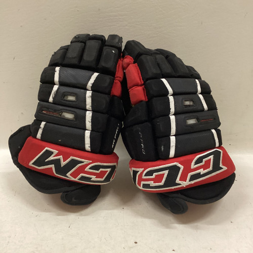 Vist Large View of Product Image Which is Used CCM 4R PRO Senior Gloves Black And Red 14"