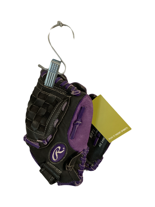 Vist Large View of Product Image Which is Used Rawlings HIGHLIGHT SERIES BB/SB Glove RH Throw Purple 11"