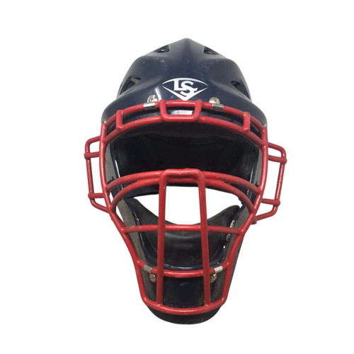 Vist Large View of Product Image Which is Used Louisville Slugger CATCHERS HELMET Catchers Helmet w/Mask Navy Blue One Size