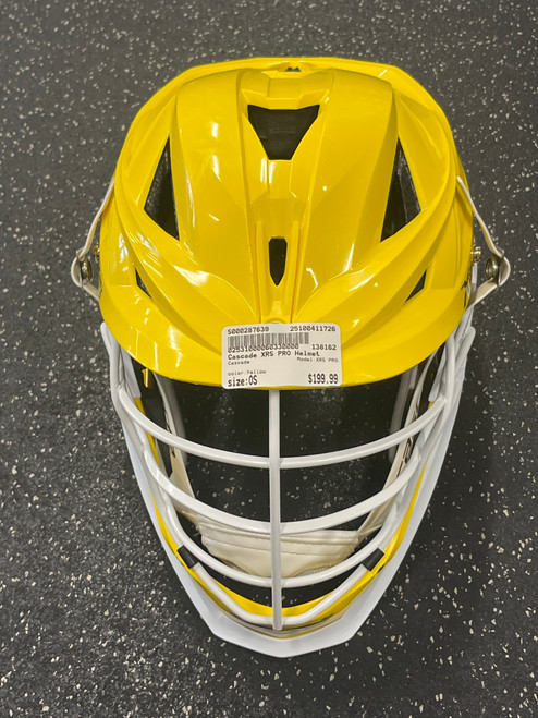 Vist Large View of Product Image Which is Used Cascade XRS PRO Lacrosse Helmet Yellow One Size