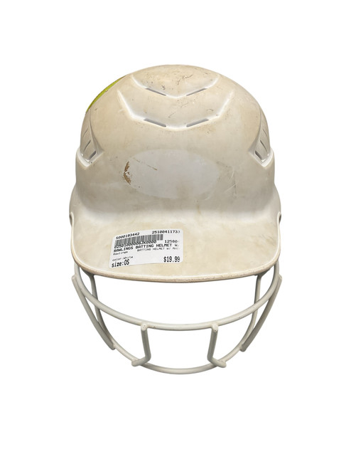 Vist Large View of Product Image Which is Used Rawlings BATTING HELMET W/ MASK Batting Helmet w/Mask White One Size