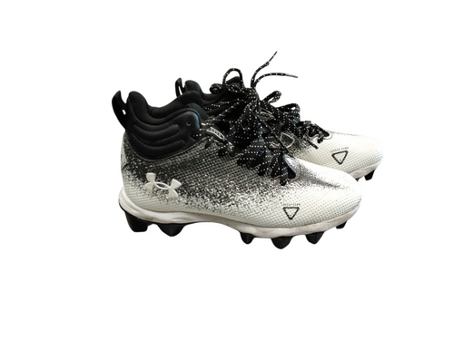 Vist Large View of Product Image Which is Used Under Armour LOCKED DOWN Jr FB Cleats Black And White Junior 01