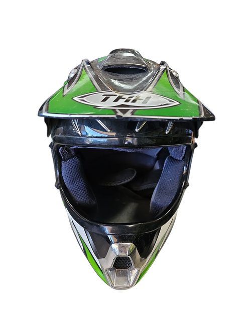 Vist Large View of Product Image Which is Used THH TX10 DOT MOTO HELMET Junior Helmet Green XS