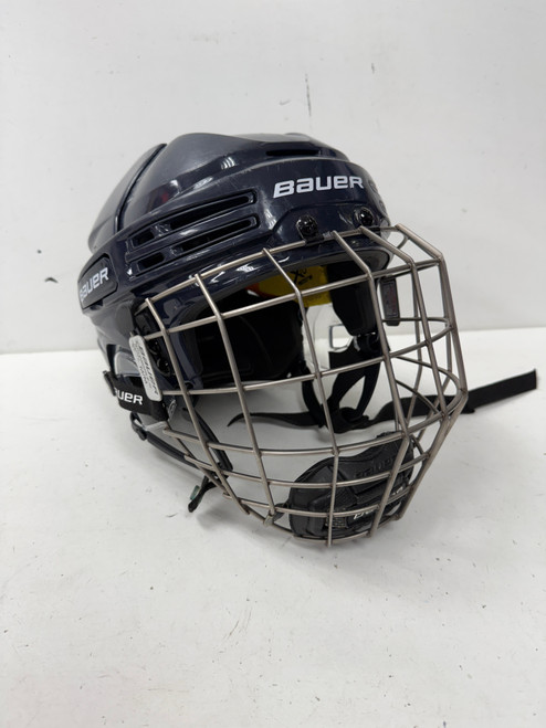 Vist Large View of Product Image Which is Used Bauer REAKT 75 NO CSA Helmet Cage Combo Navy Blue MD
