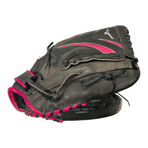 Vist Large View of Product Image Which is Used Mizuno FINCH BB/SB Glove RH Throw Black 11 1/2"