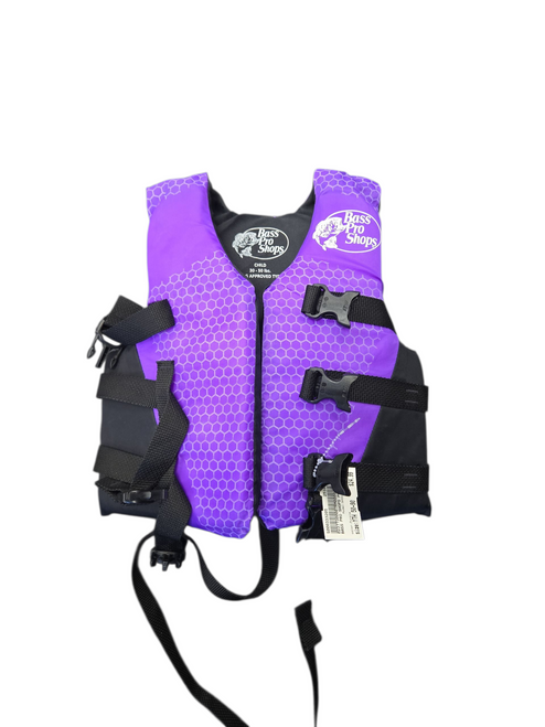 Vist Large View of Product Image Which is Used BASS PRO SHOPS PFD Youth PFD Purple Youth 50-90