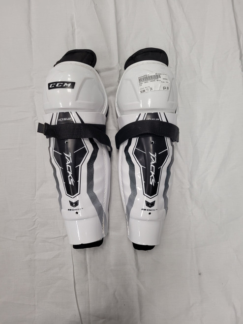 Vist Large View of Product Image Which is Used CCM 1052 Senior Shin Guards White 11"