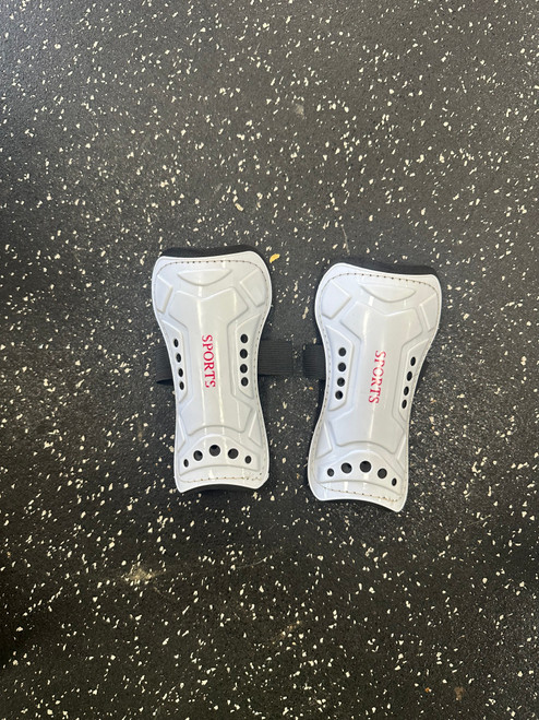 Vist Large View of Product Image Which is Used SPORTS Soccer Shin Guards Youth White SM