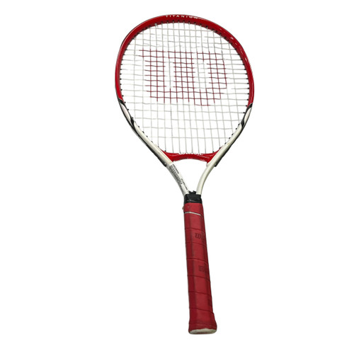 Vist Large View of Product Image Which is Used Wilson FEDERER 25 Junior Tennis Racquet Red 25"