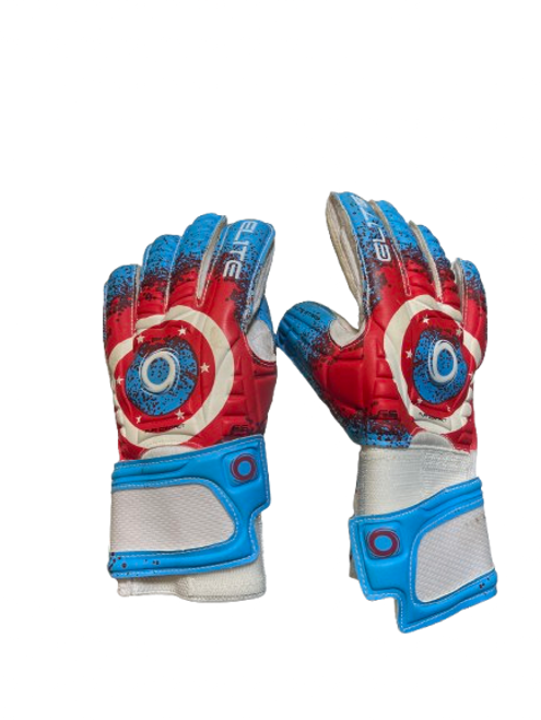 Vist Large View of Product Image Which is Used Elite ELITE SPORTS GOALIE GLOVES Soccer Goalie Gloves Navy Blue And Red 5