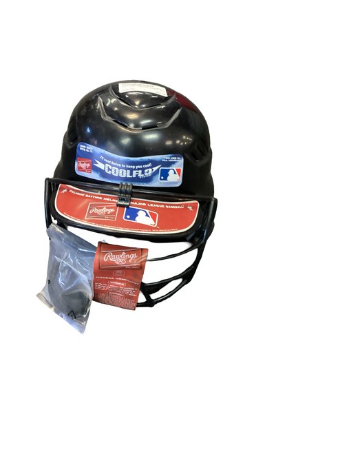Vist Large View of Product Image Which is Used Rawlings COOLFLO BLACK W/ MASK Batting Helmet w/Mask Black One Size