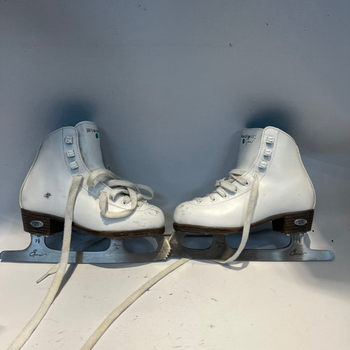 Vist Large View of Product Image Which is Used Riedell OPAL Girls Figure Skate White Youth 13.0