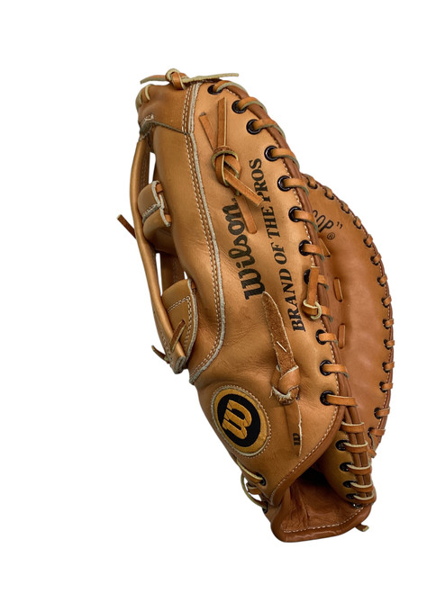 Vist Large View of Product Image Which is Used Wilson A9884 1ST BASE MITT BB/SB First Base RH Throw Tan 13 1/2"