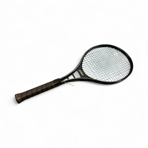 Vist Large View of Product Image Which is Used Prince PRO Adult Tennis Racquet Black 4 1/8"