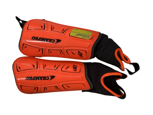 Vist Large View of Product Image Which is Used Champion Sports Soccer Shin Guards Adult Orange LG
