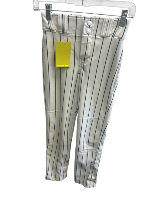 Vist Large View of Product Image Which is Used Champro BELTED OPEN BOTTOM ADJ BB/SB Pant Boys Navy And White MD
