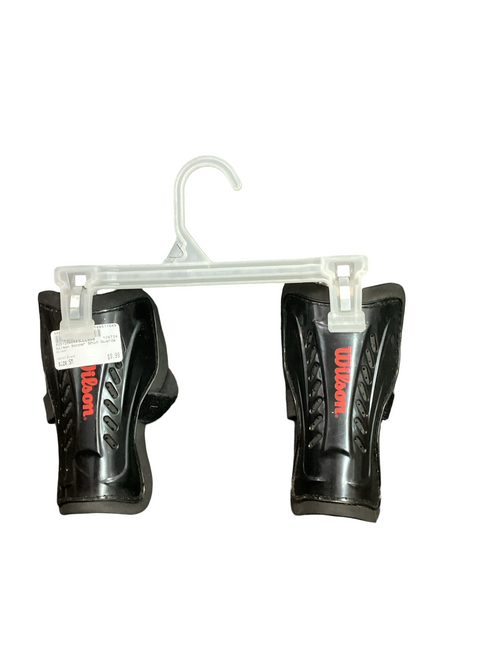 Vist Large View of Product Image Which is Used Wilson Soccer Shin Guards Youth Black SM