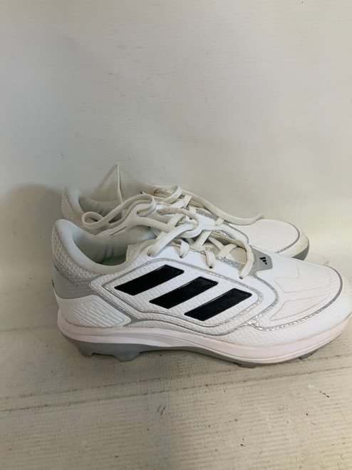 Vist Large View of Product Image Which is Used Adidas ADIZERO PURE HUSTLE BB/SB Cleats White Senior 7.5