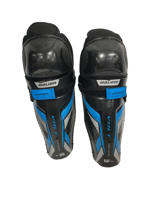 Vist Large View of Product Image Which is Used Bauer VAPOR VOLT Youth Shin Guards Black 10"