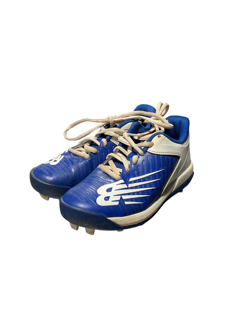 Vist Large View of Product Image Which is Used New Balance BB CLEAT BB/SB Cleats Royal Blue And White Youth 12.0