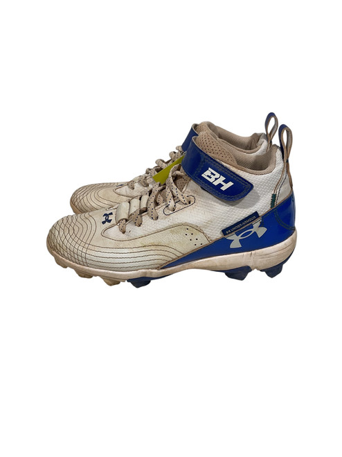 Vist Large View of Product Image Which is Used Under Armour BH CLEATS BB/SB Cleats White Junior 04.5