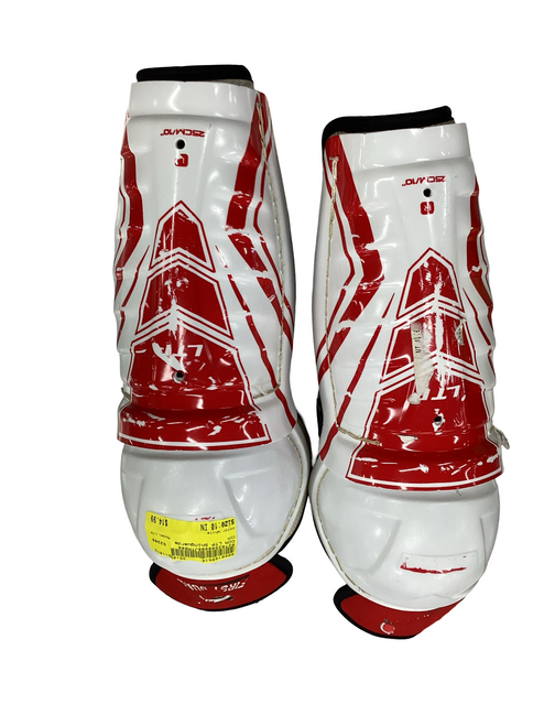 Vist Large View of Product Image Which is Used CCM LTP Youth Shin Guards White 10"