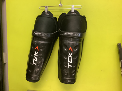 Vist Large View of Product Image Which is Used Powertek V7 Senior Shin Guards Black 16"