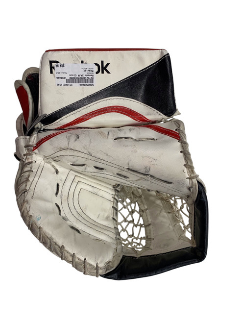 Vist Large View of Product Image Which is Used Reebok 24K JR Junior Goalie Catcher White/Black/Red