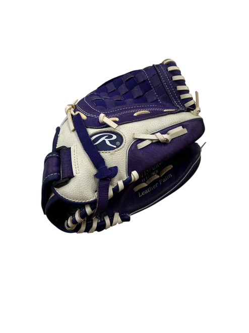 Vist Large View of Product Image Which is Used Rawlings FP115PURW GLOVE BB/SB Glove RH Throw Purple 11 1/2"