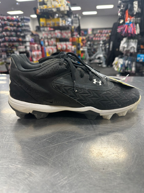 Vist Large View of Product Image Which is Used Under Armour BSBL BB/SB Cleats Black Senior 9