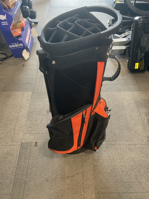 Vist Large View of Product Image Which is Used BLACK AND ORANGE STAND BAG Mens Stand Bag Black And Orange