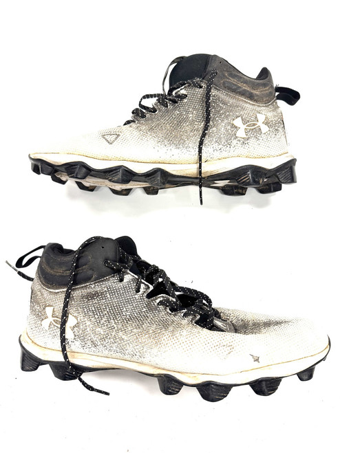 Vist Large View of Product Image Which is Used Under Armour Adult FB Cleats White Senior 12