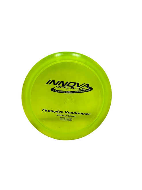 Vist Large View of Product Image Which is Used Innova Champion Roadrunner 167g Disc Golf Driver Neon Green 