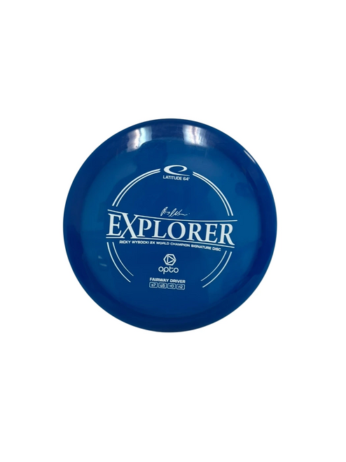 Vist Large View of Product Image Which is Used Latitude 64 Opto Explorer 170g Disc Golf Driver Royal Blue