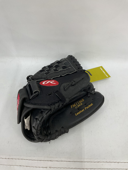 Vist Large View of Product Image Which is Used Rawlings PM11MB BB/SB Glove RH Throw Black 11"