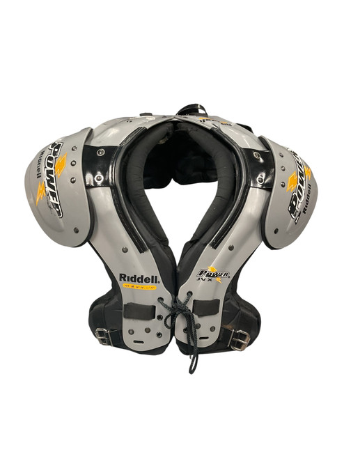 Vist Large View of Product Image Which is Used Riddell POWER JVX FB Shoulder Pads Grey MD