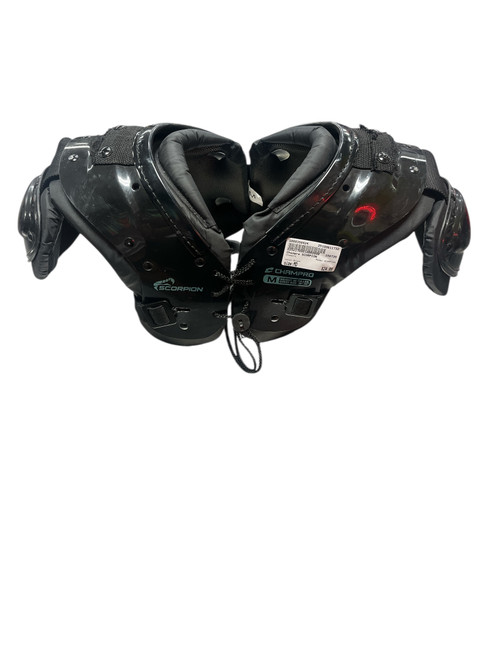 Vist Large View of Product Image Which is Used Champro SCORPION FB Shoulder Pads Black MD