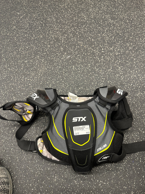 Vist Large View of Product Image Which is Used STX STALLION 200+ Lacrosse Shoulder Pads Black LG