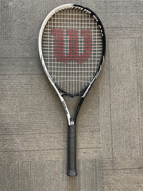 Vist Large View of Product Image Which is Used Wilson TOUR SLAM Adult Tennis Racquet Black 3 3/8"