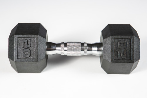 Vist Large View of Product Image Which is New 20lb Rubber Hex Dumbbell