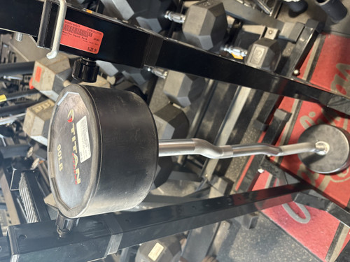 Vist Large View of Product Image Which is Used TITAN FITNESS 90LB FIXED CURVE Barbell / Curl Bar