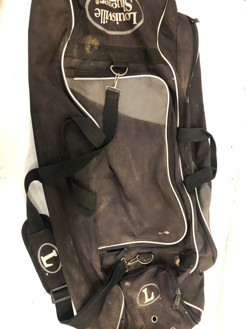 Vist Large View of Product Image Which is Used Louisville Slugger BLACK AND GREY WHEELED BAG BB/SB Player Wheeled Bag Black