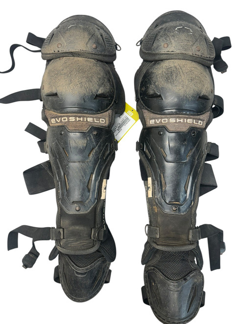 Vist Large View of Product Image Which is Used Evoshield SRZ 2.0 SHINS Catchers Leg Guards Black Junior