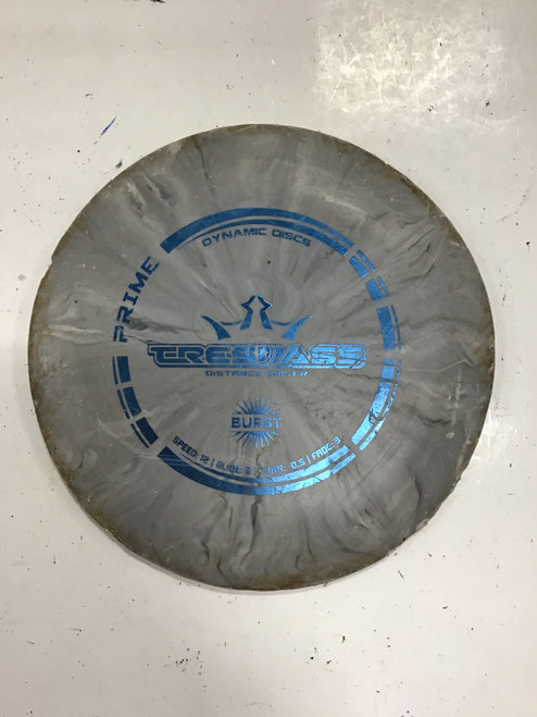 Used Dynamic Discs PRIME TRESPASS BURST Disc Golf Driver Grey 175g 10242-S000276370 Vist Large View of Product Image Which is Used Dynamic Discs PRIME TRESPASS BURST Disc Golf Driver Grey 175g